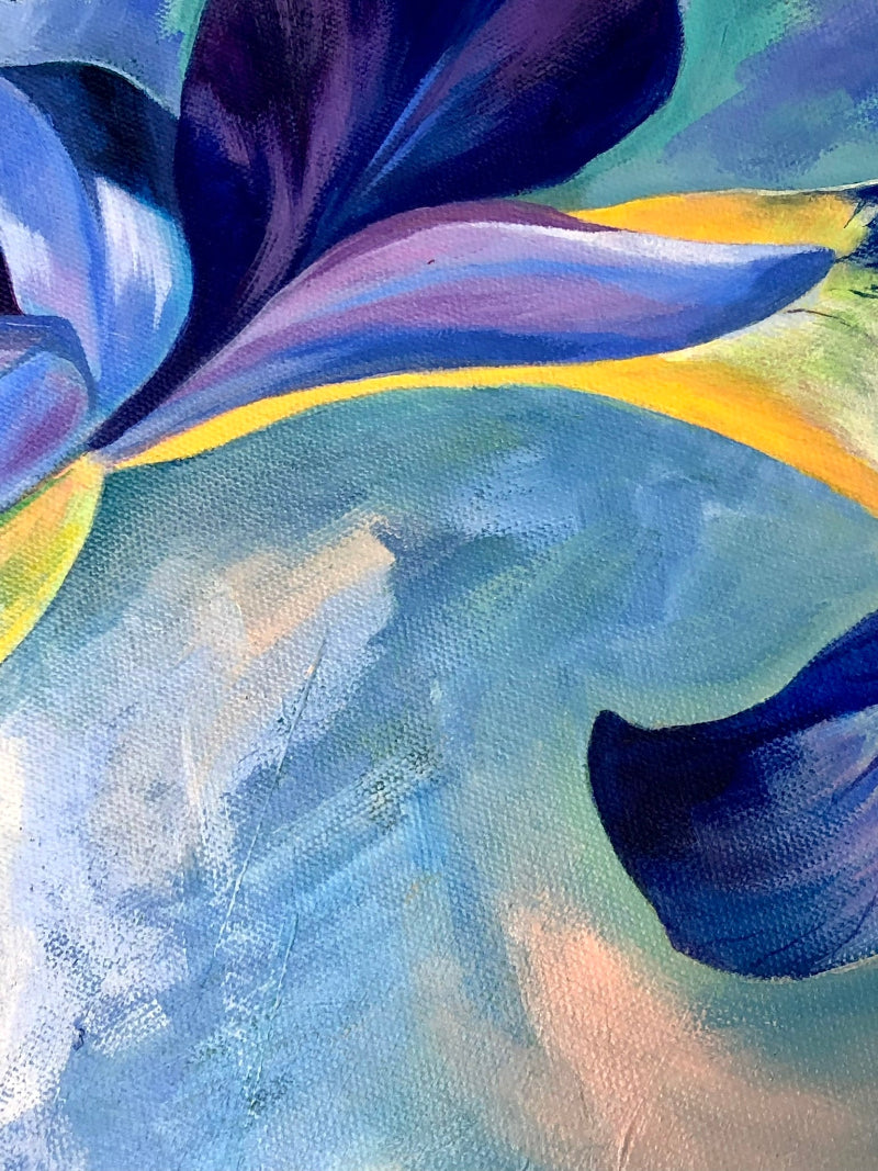 Close up detail from Blue Iris art print