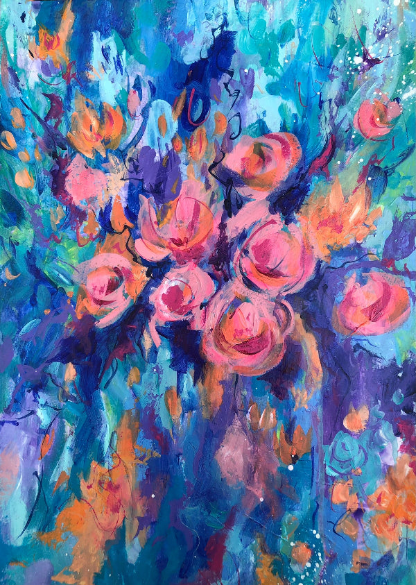 Pretty in Pink, A3 size, unframed painting