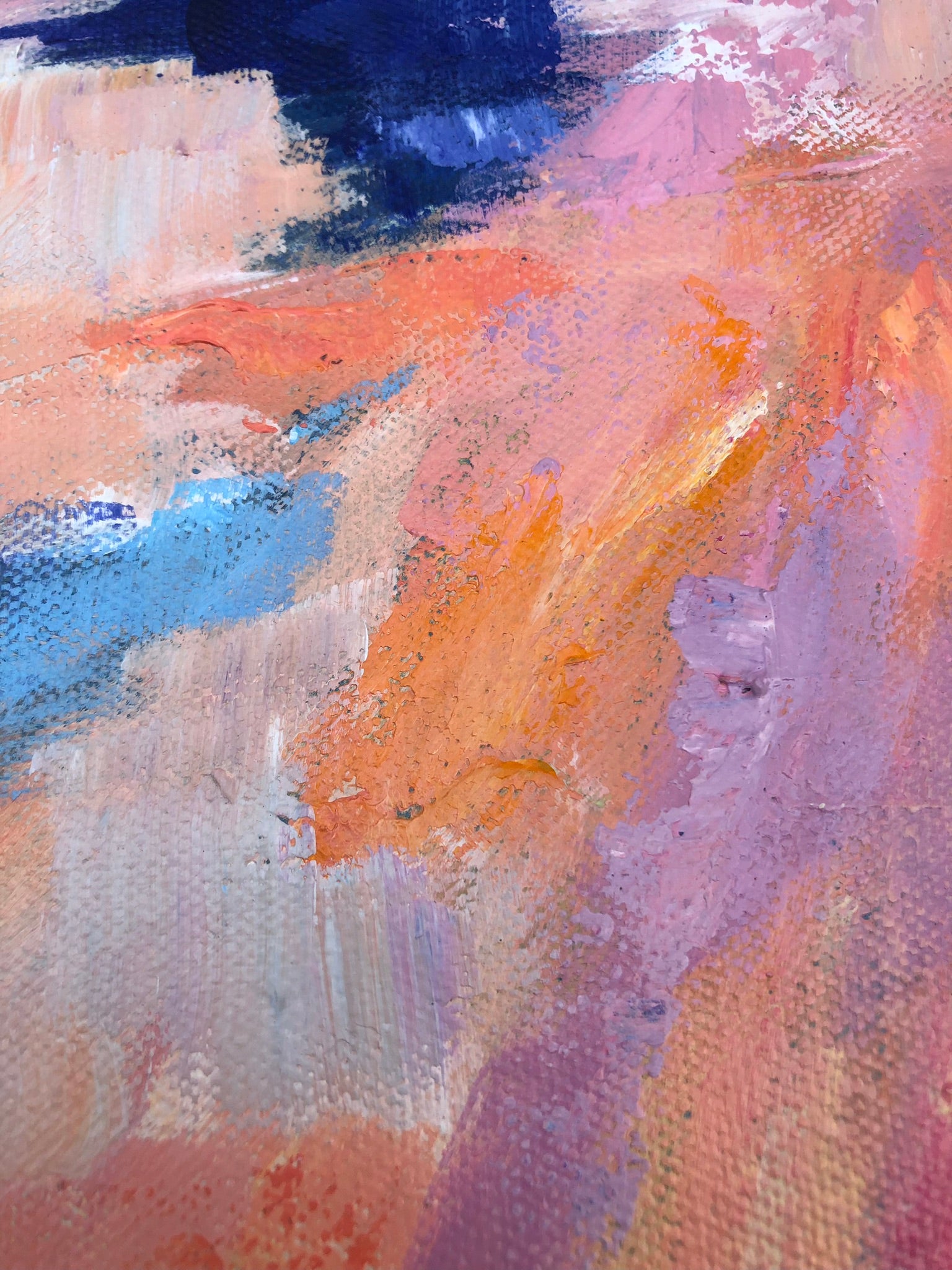 Colourful brush strokes detail from the painting called Promise.