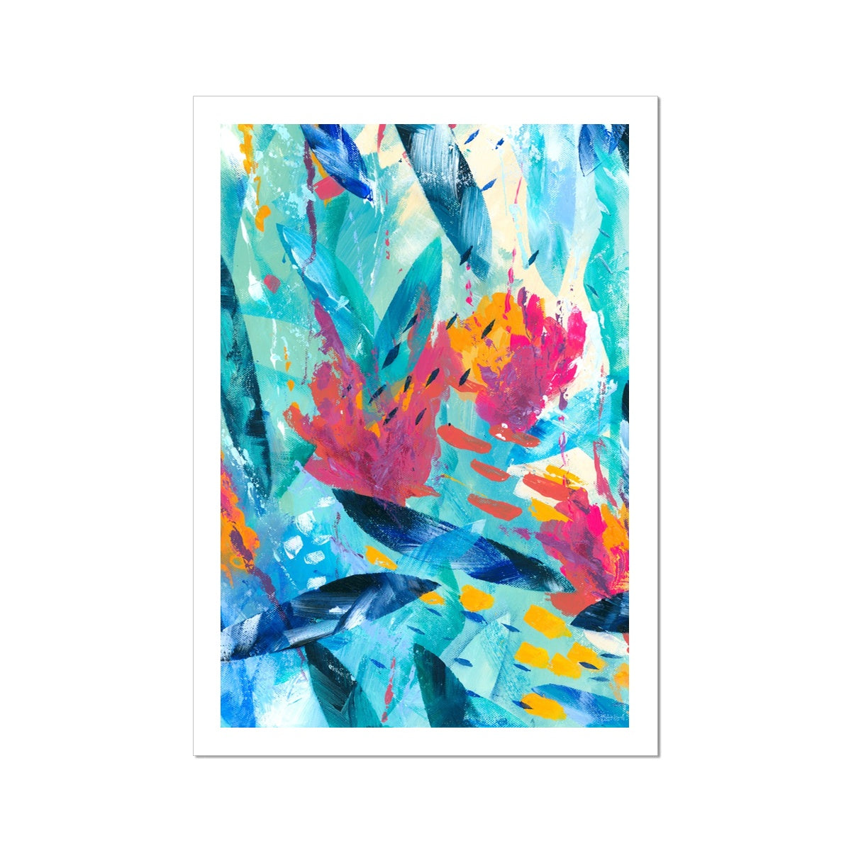 Tropical Seas giclee fine art print shown with a white border around the image.