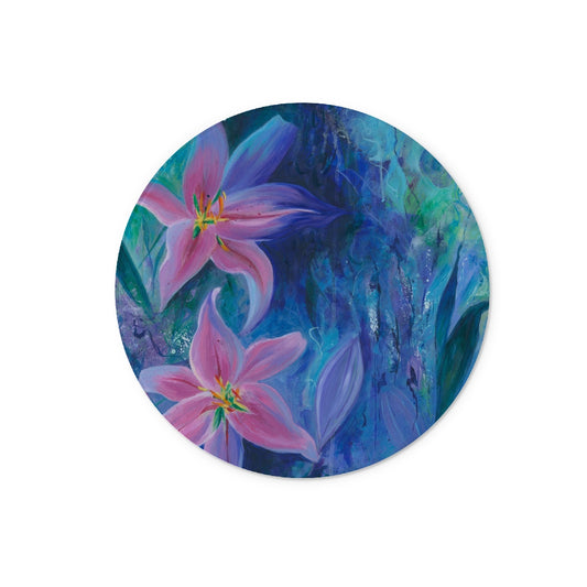 Lilies in Bloom Glass Chopping Board