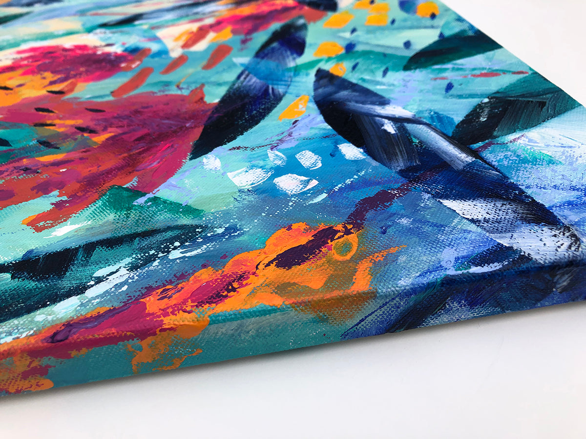 Abstract Close-up Of Acrylic Paint Canvas Print