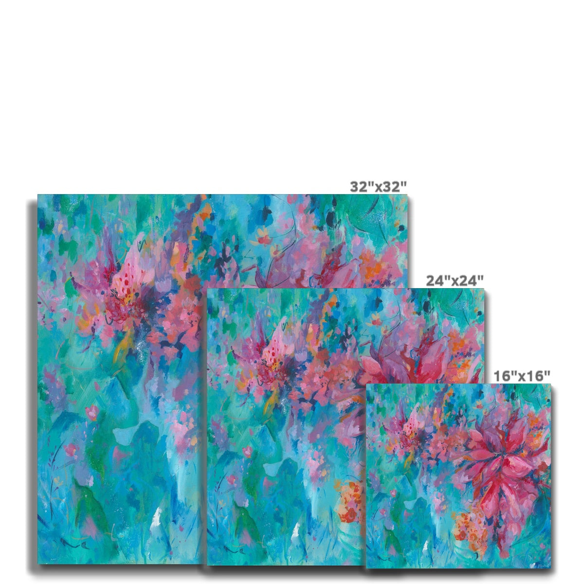 Free Spirit abstract canvas art print in varying sizes and dimensions.