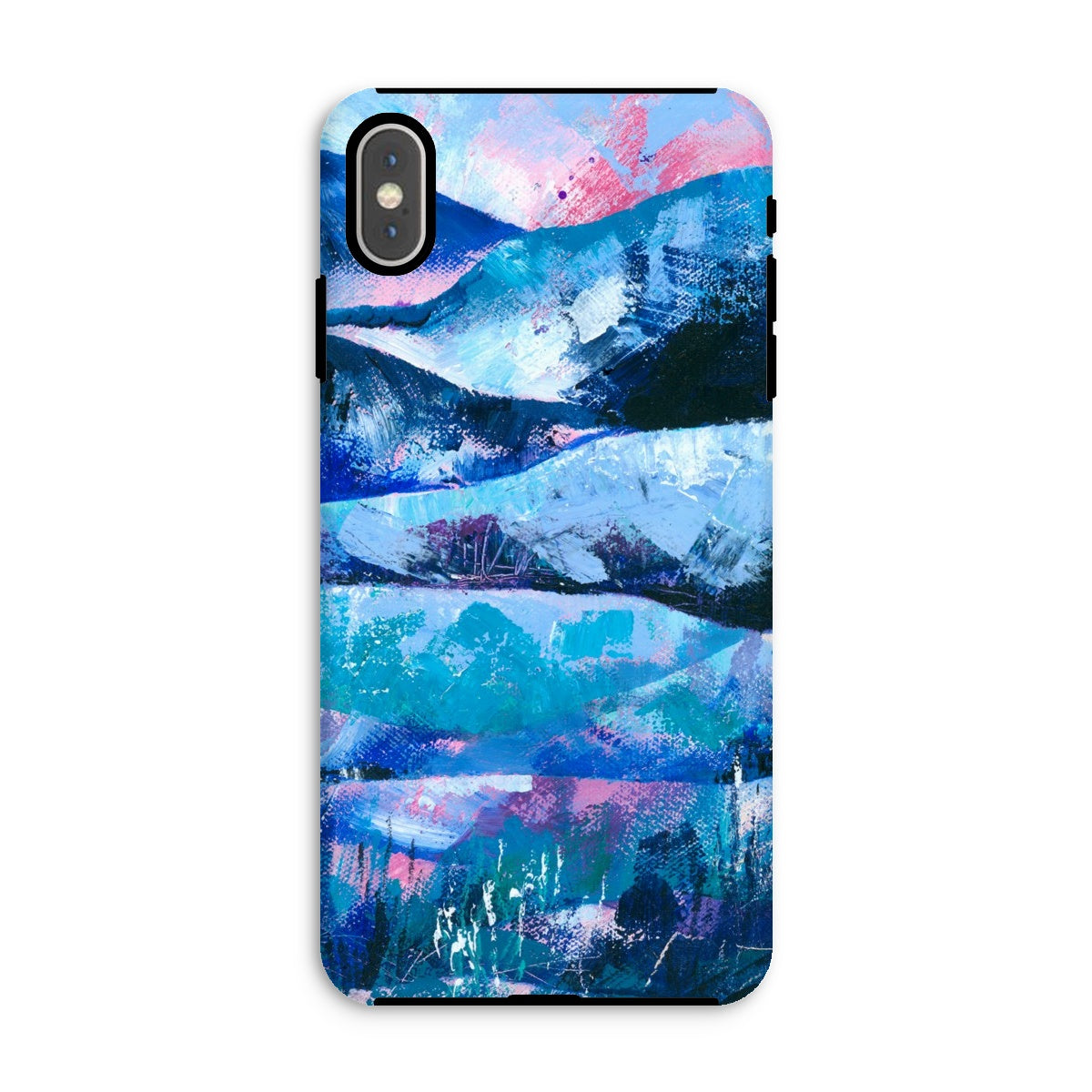 Tranquility blue and pink abstract art mobile phone protective case for iphones and samsung galaxy