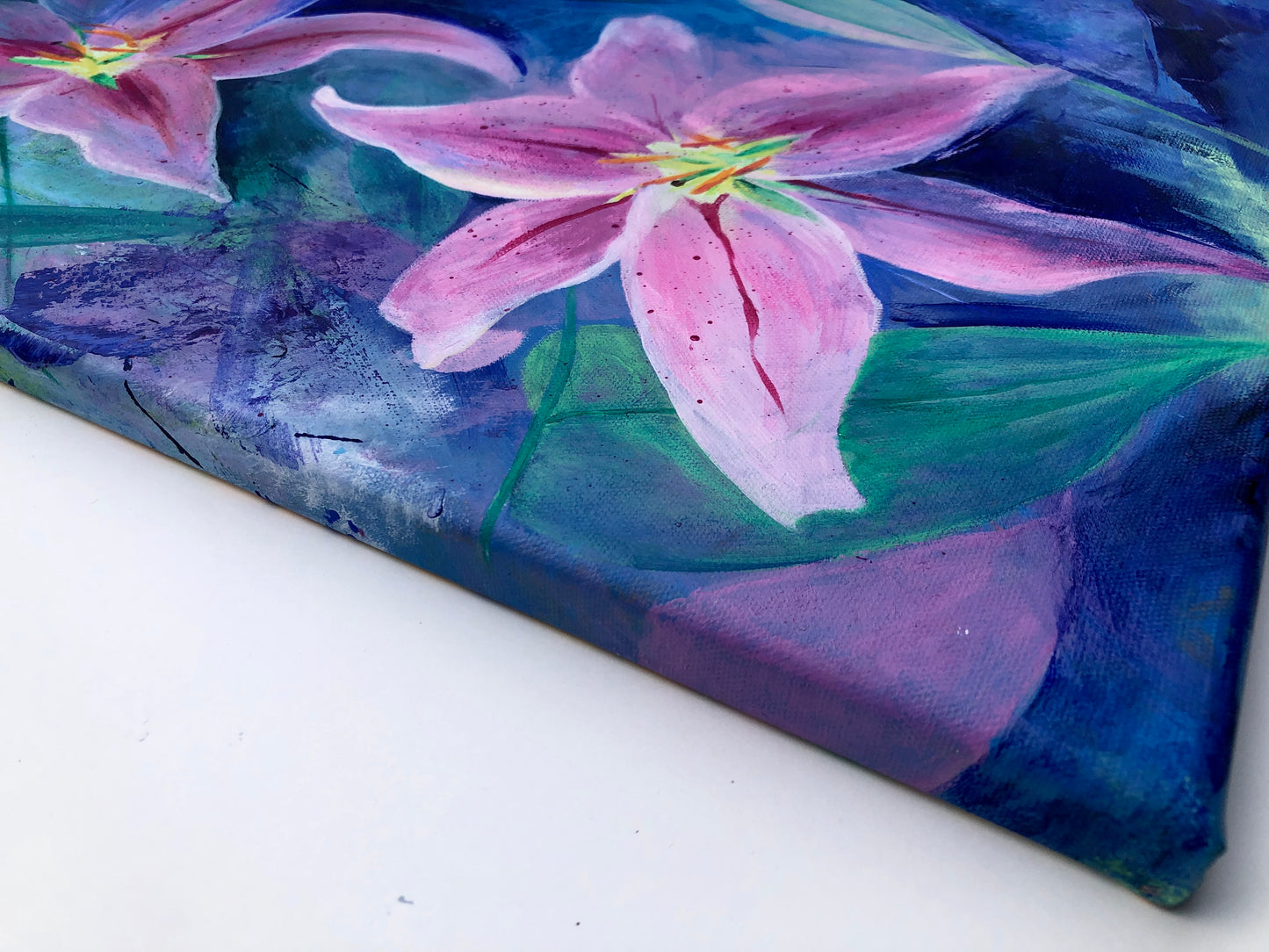 Lilies in Bloom Floral Painting, 50x60cm