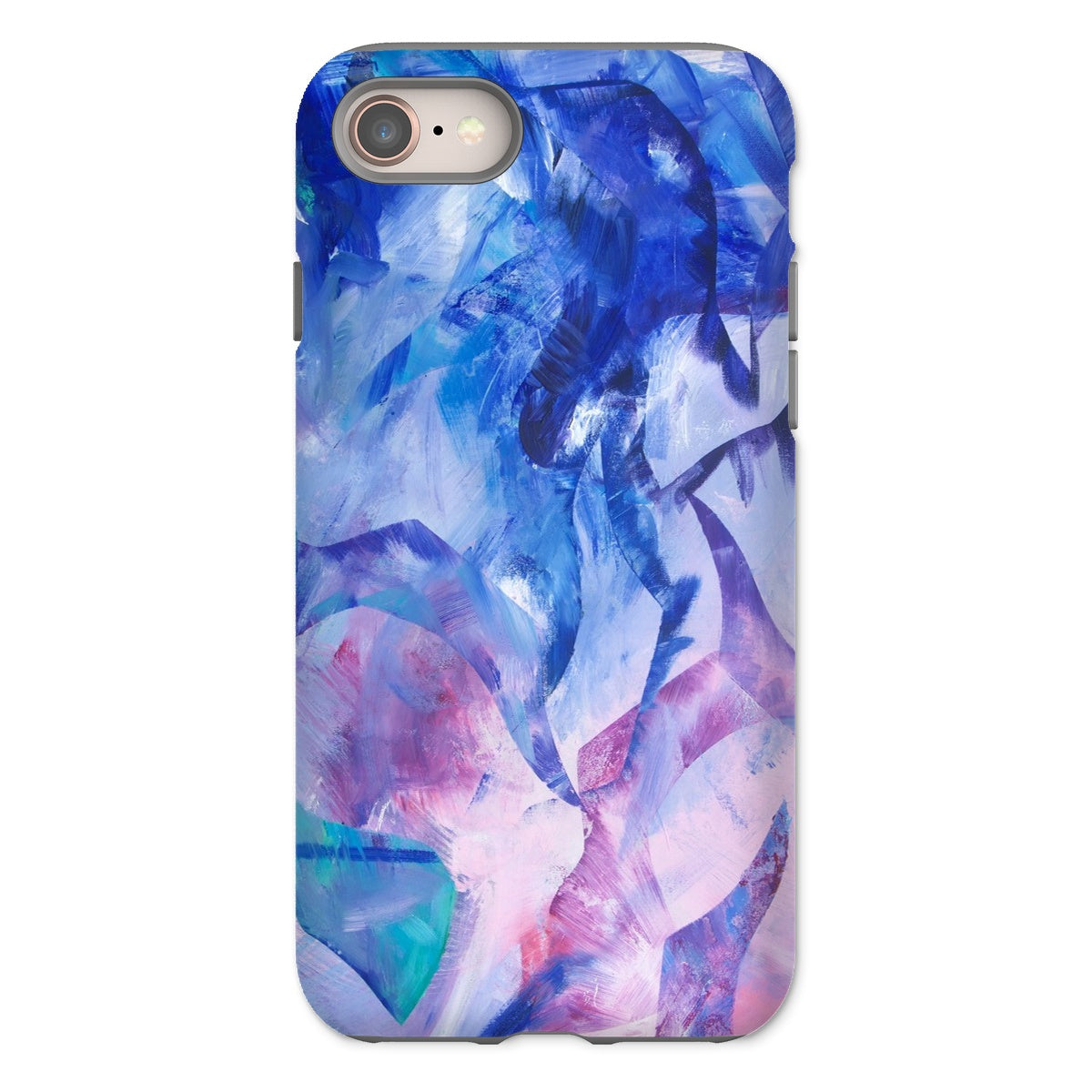 Exploration art print tough phone case in blue, pink, purple for iPhones and Samsung Galaxy phones