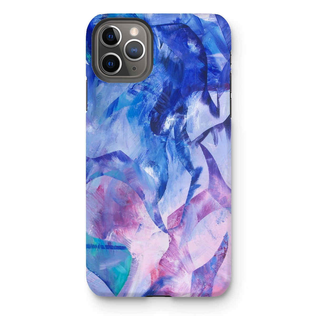 Exploration art print tough phone case in blue, pink, purple for iPhones and Samsung Galaxy phones