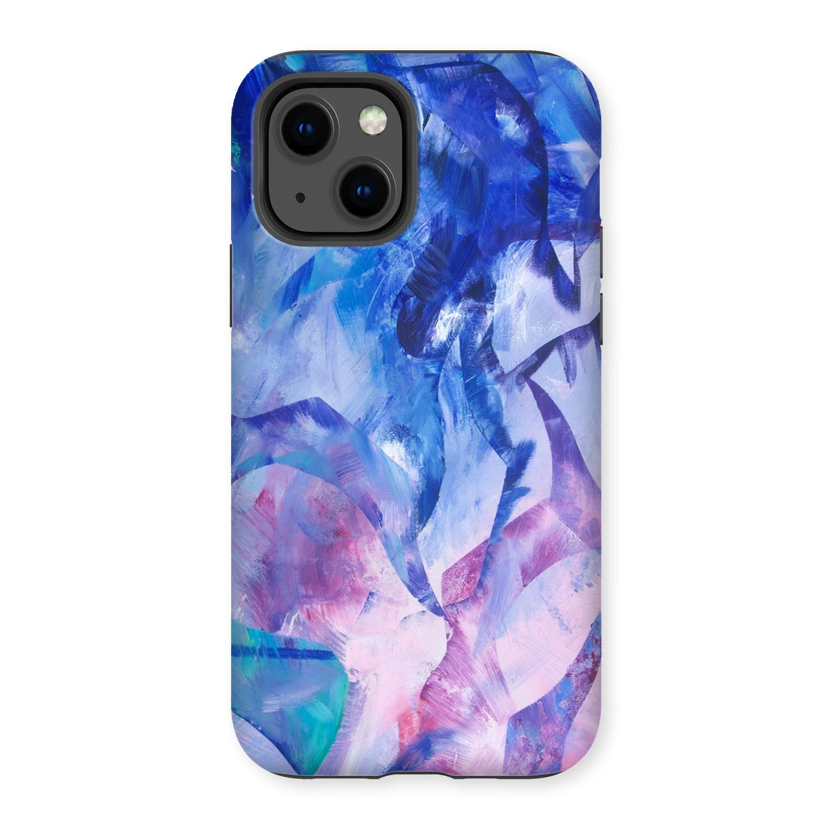 Exploration art print tough phone case in blue, pink, purple for iPhones and Samsung Galaxy phones