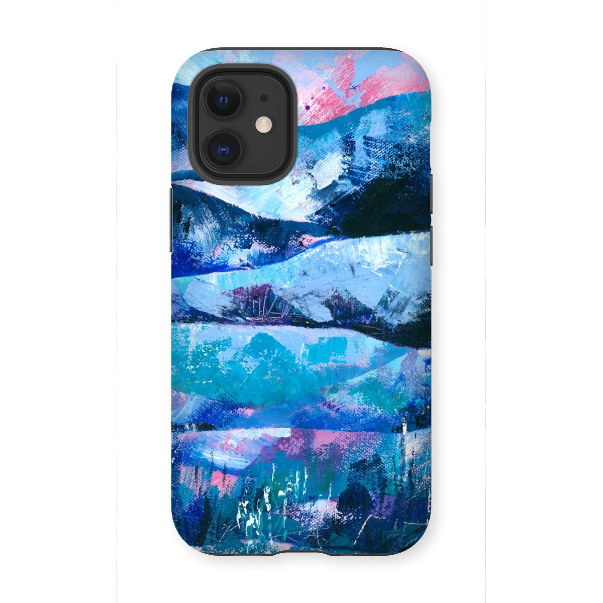 Tranquility blue and pink abstract art mobile phone protective case for iphones and samsung galaxy