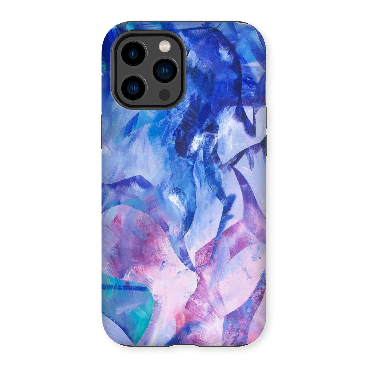 Exploration art print tough phone case in blue, pink, purple for iPhones and Samsung Galaxy phones