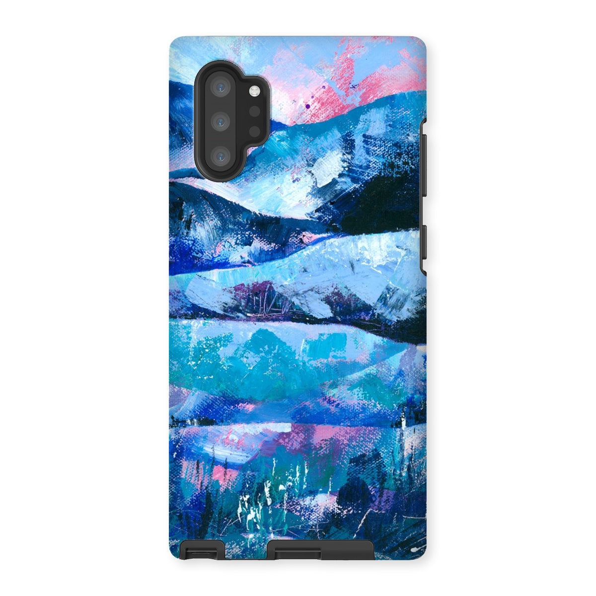 Tranquility blue and pink abstract art mobile phone protective case for iphones and samsung galaxy