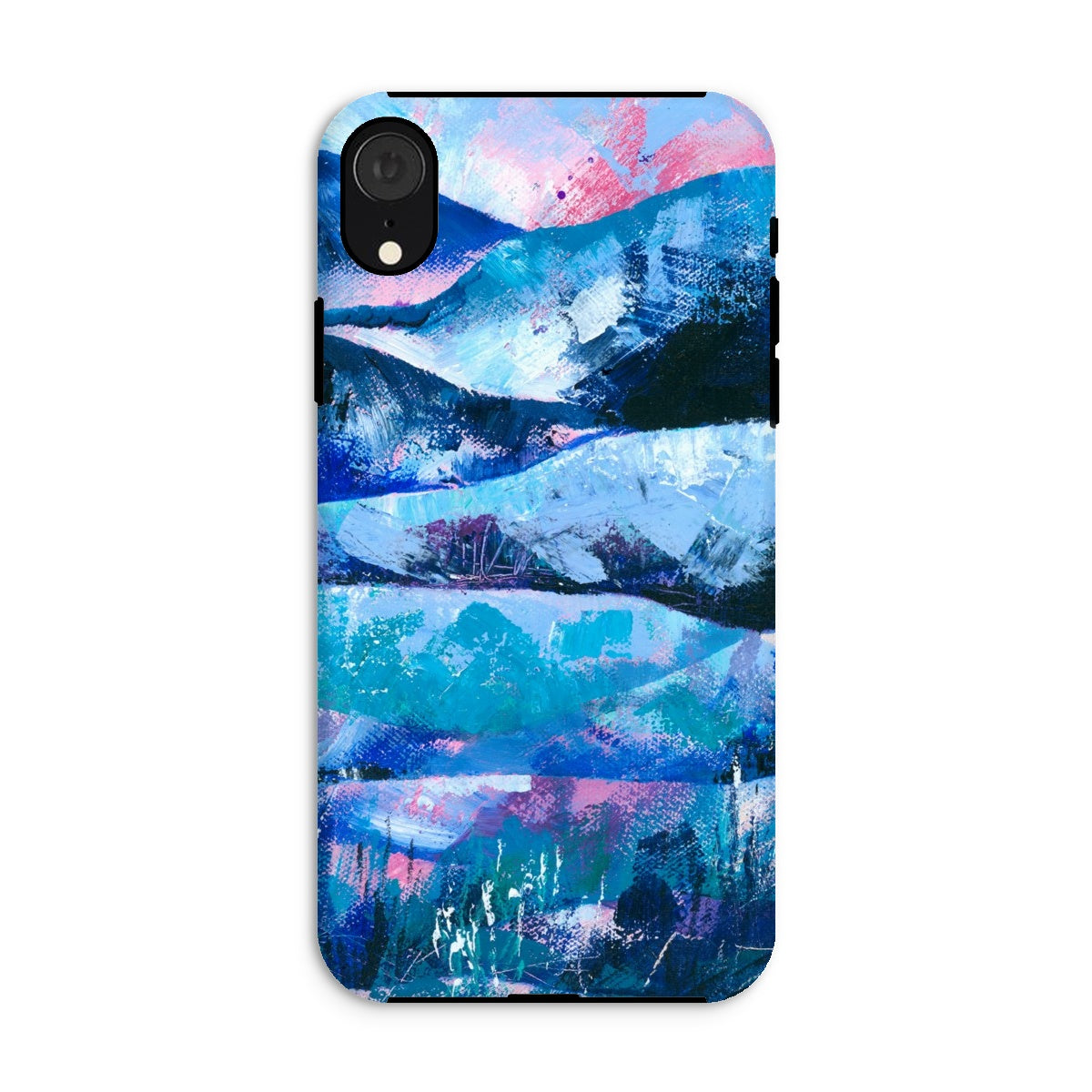 Tranquility blue and pink abstract art mobile phone protective case for iphones and samsung galaxy