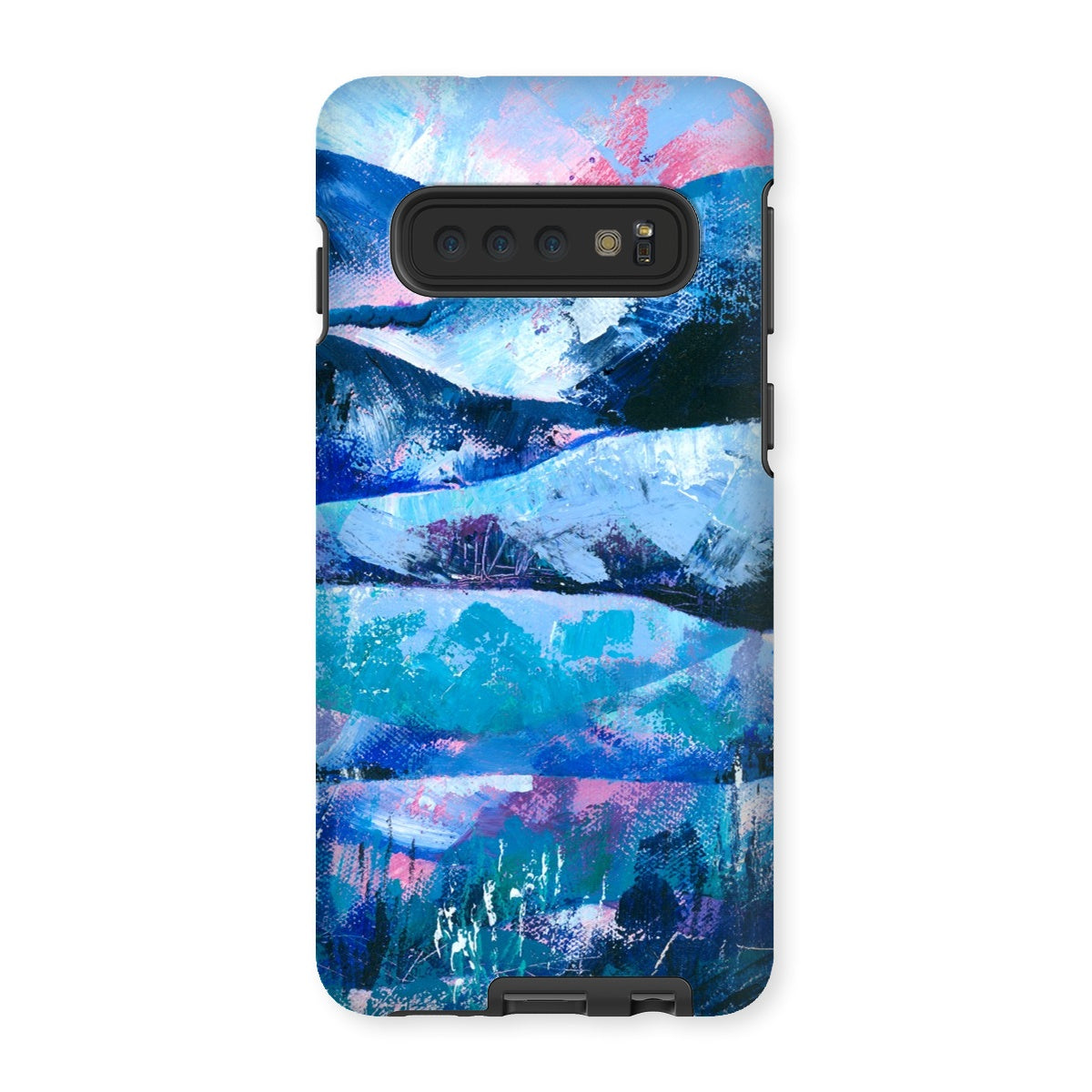 Tranquility blue and pink abstract art mobile phone protective case for iphones and samsung galaxy