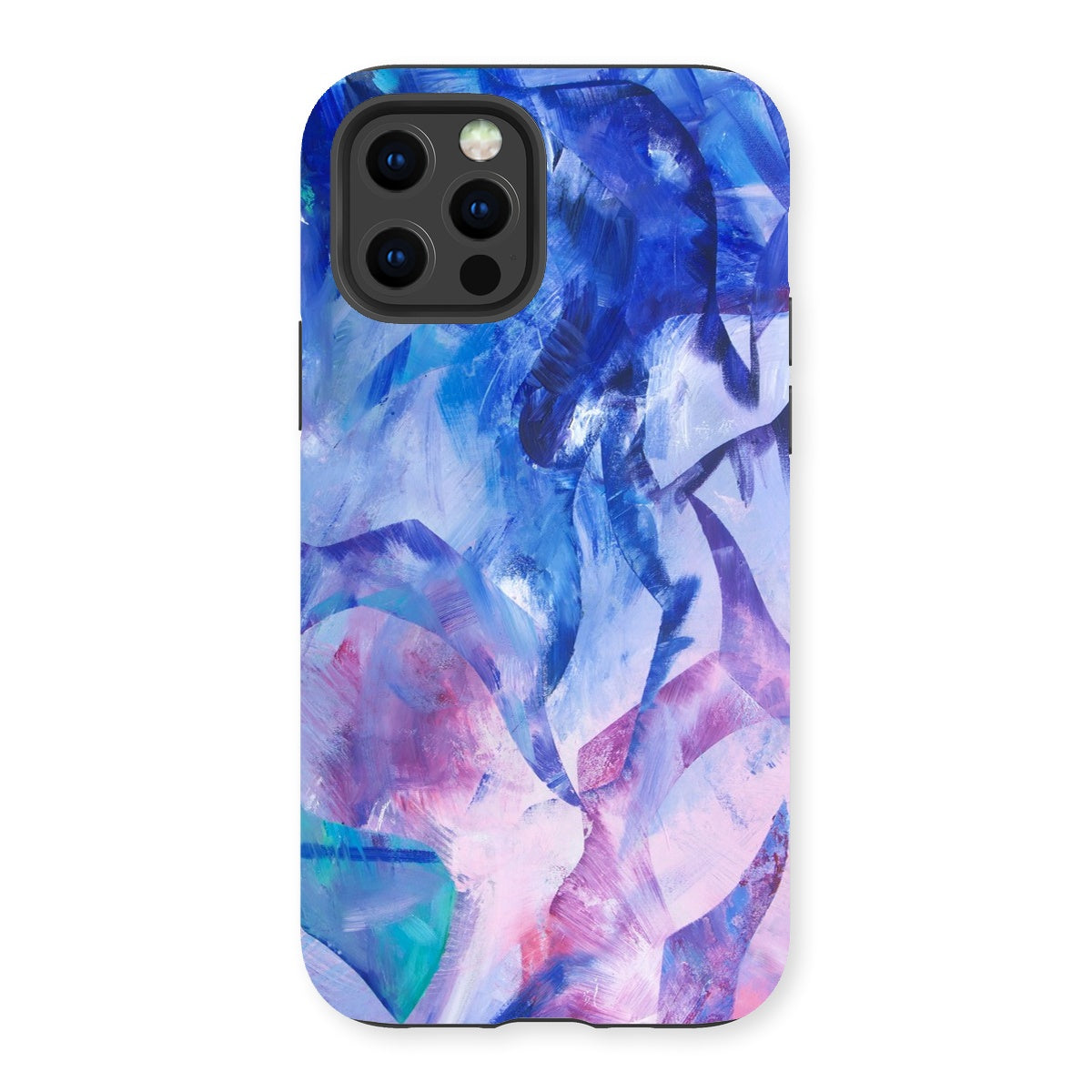 Exploration art print tough phone case in blue, pink, purple for iPhones and Samsung Galaxy phones