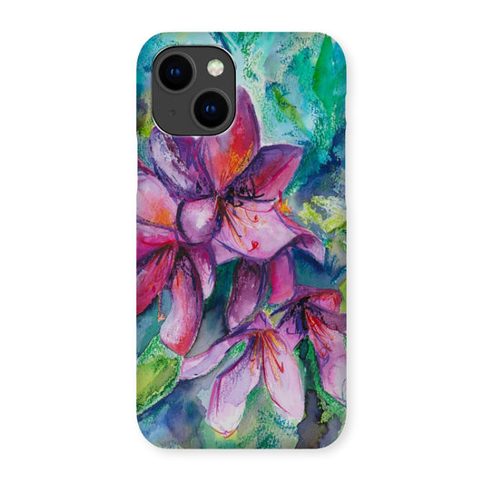 Snap on protective mobile phone cover with colourful floral original art design to fit a variety of makes and models of cell phone including iphone, Samsung, Huawei and LG