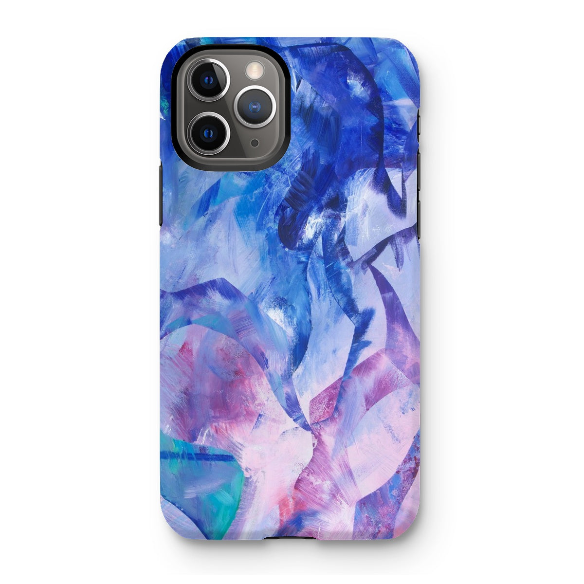 Exploration art print tough phone case in blue, pink, purple for iPhones and Samsung Galaxy phones