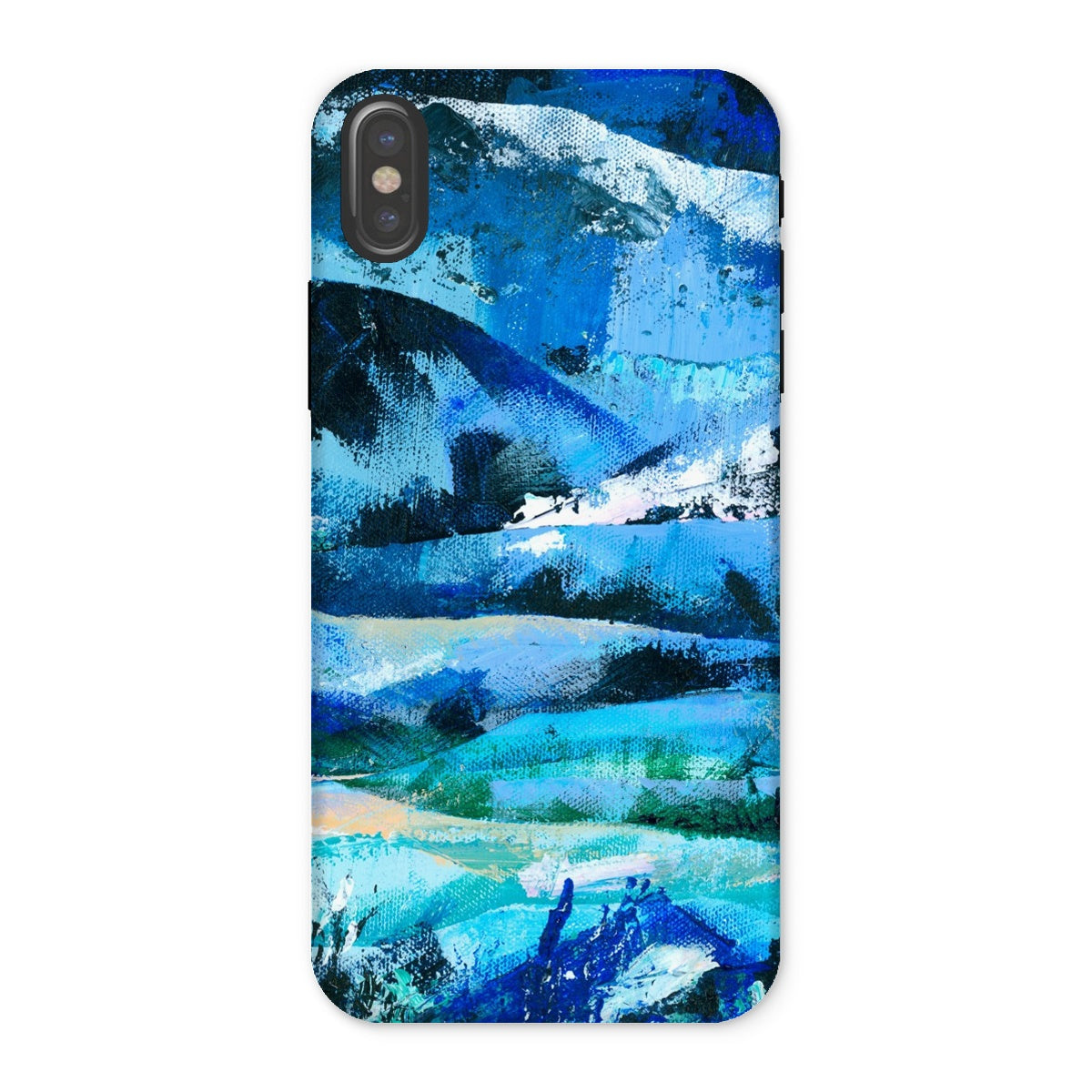 Into the Blue abstract landscape art cell phone protective cover