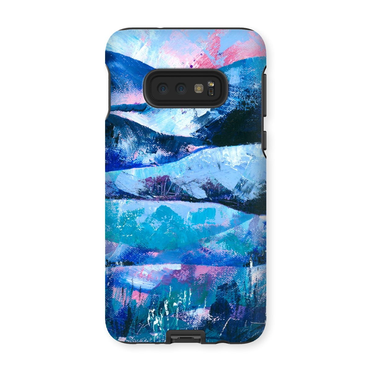 Tranquility blue and pink abstract art mobile phone protective case for iphones and samsung galaxy