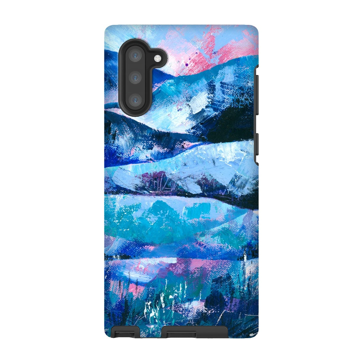 Tranquility blue and pink abstract art mobile phone protective case for iphones and samsung galaxy