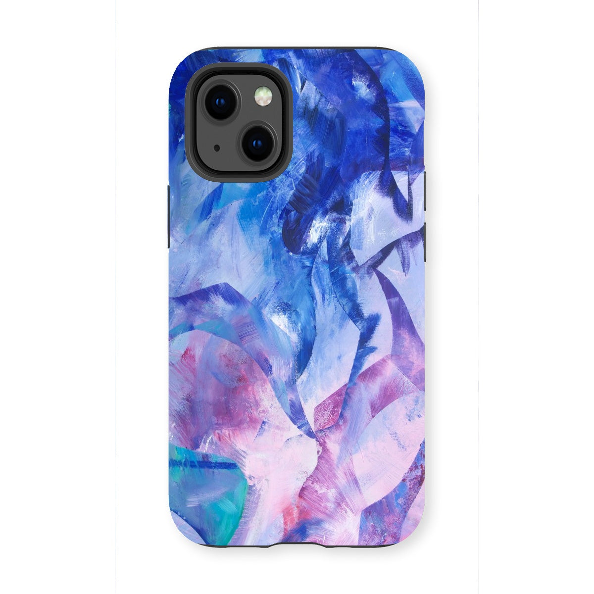 Exploration art print tough phone case in blue, pink, purple for iPhones and Samsung Galaxy phones